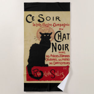 Vintages Jugendstil, Ce Soir Chat Noir Black Cat Strandtuch