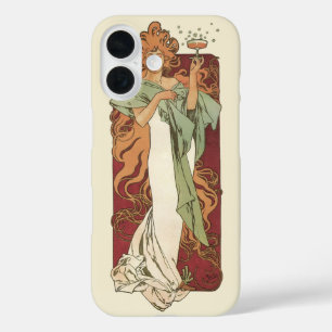 Vintages Jugendstil, Champagner von Alphonse Mucha iPhone 16 Hülle