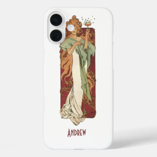 Vintages Jugendstil, Champagner von Alphonse Mucha iPhone 16 Plus Hülle