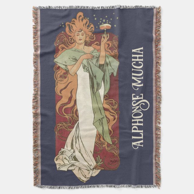 Vintages Jugendstil, Champagner von Alphonse Mucha Decke (Vorderseite Vertikal)