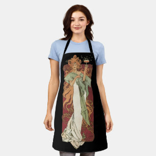 Vintages Jugendstil, Champagner von Alphonse Mucha Schürze