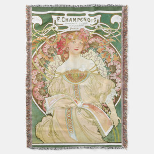Vintages Jugendstil, Champenois von Alphonse Mucha Decke