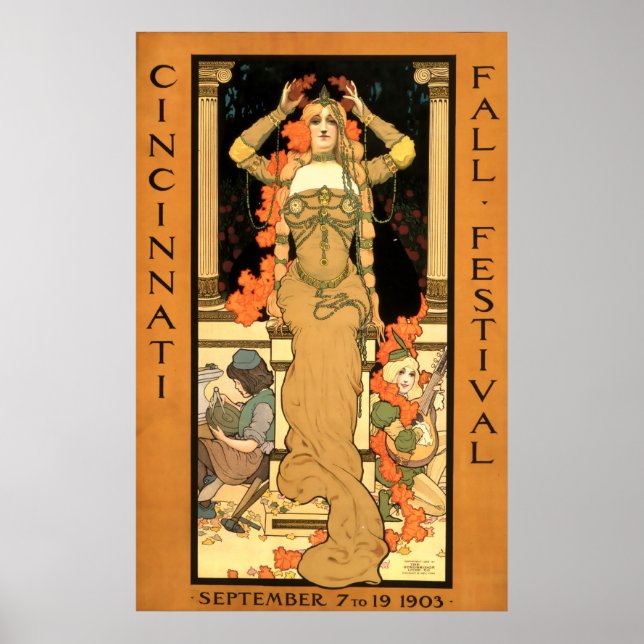 Vintages Jugendstil Cincinnati Fest Poster (Vorne)