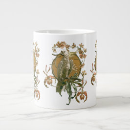 Vintages Jugendstil, Cockatoo Bird, Orchideen Blum Jumbo-Tasse