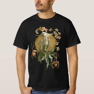 Vintages Jugendstil, Cockatoo Bird, Orchideen Blum T-Shirt