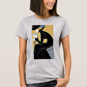 Vintages Jugendstil, Dame Drinking Marco Polo Tee