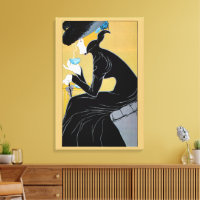 Vintages Jugendstil, Dame Drinking Marco Polo Tee