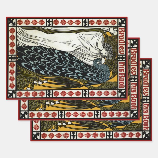Vintages Jugendstil: Der Kuss von William Bradley Geschenkpapier Set (Set)