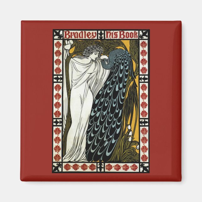 Vintages Jugendstil: Der Kuss von William Bradley Magnet (Vorne)