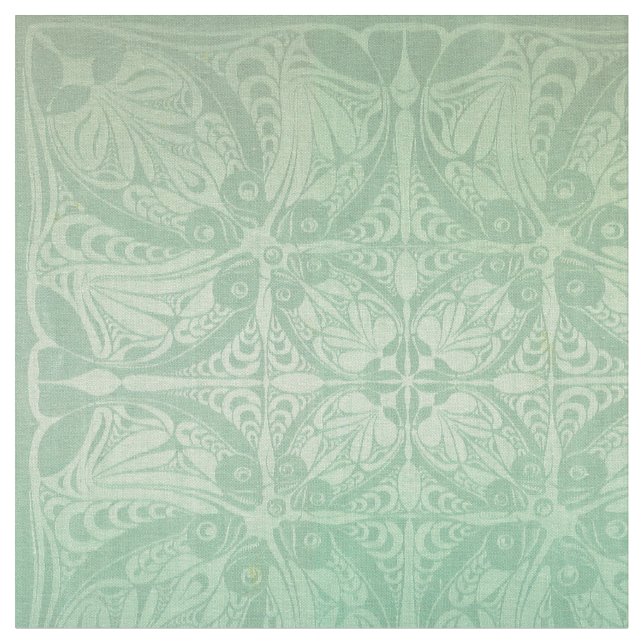 Vintages Jugendstil-Fischmuster Stoff (Nahaufnahme)