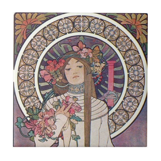 Vintages Jugendstil Fliese (Vorderseite)