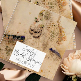 Vintages Jugendstil Florenz Brautparty Rezept Notizbuch