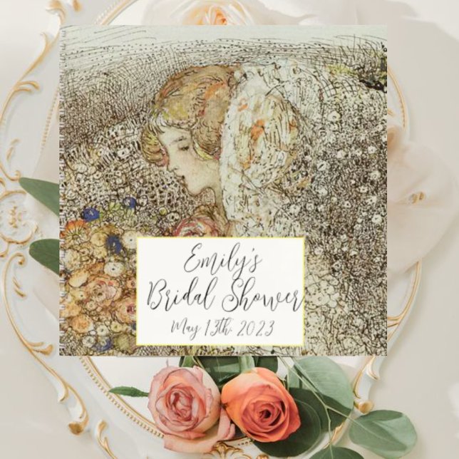 Vintages Jugendstil Florenz Brautparty Rezept Notizbuch (Von Creator hochgeladen)