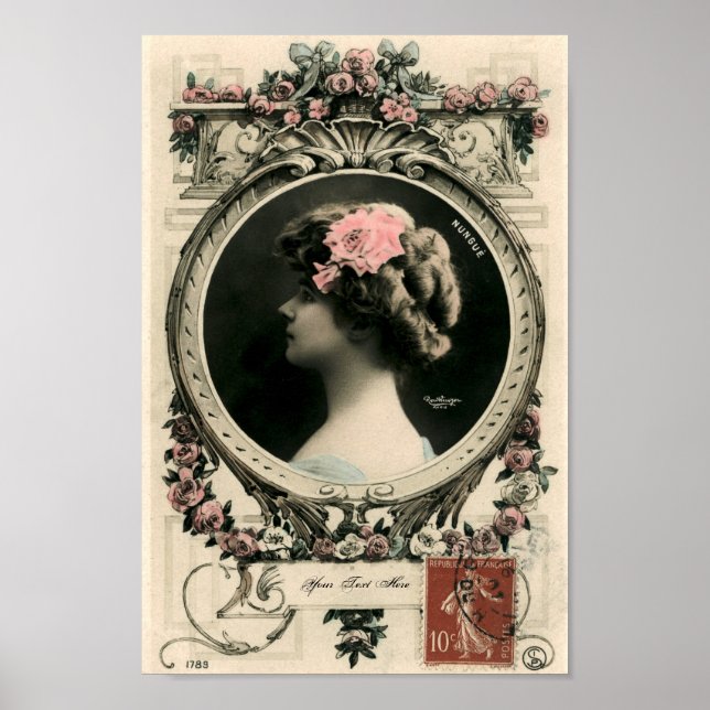 Vintages Jugendstil-Foto "Nungue" Vorlage Poster (Vorne)