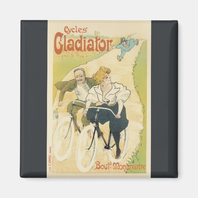 Vintages Jugendstil, Gladiatorräder Magnet (Vorne)