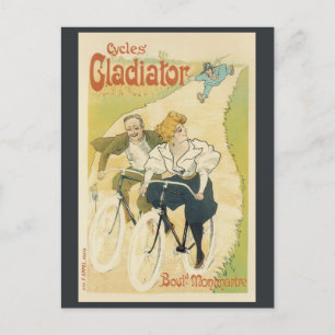 Vintages Jugendstil, Gladiatorräder Postkarte