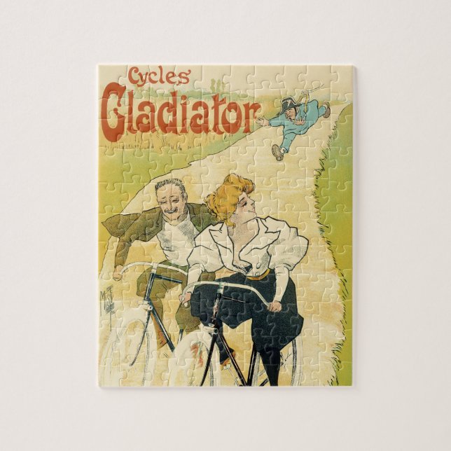 Vintages Jugendstil, Gladiatorräder Puzzle (Vertikal)
