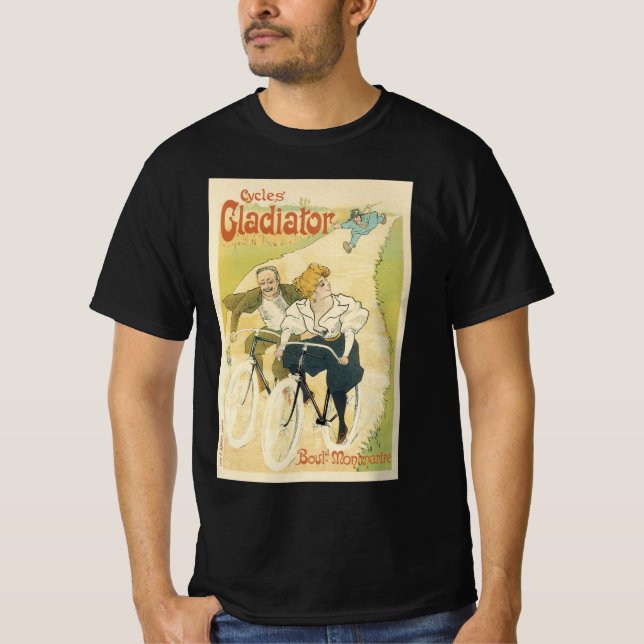 Vintages Jugendstil, Gladiatorräder T-Shirt (Vorderseite)