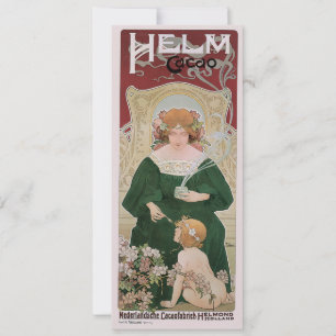 Vintages Jugendstil Helm Kacao von Privat Livemont Einladung