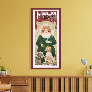 Vintages Jugendstil Helm Kacao von Privat Livemont Leinwanddruck