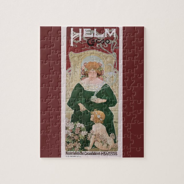 Vintages Jugendstil Helm Kacao von Privat Livemont Puzzle (Vertikal)