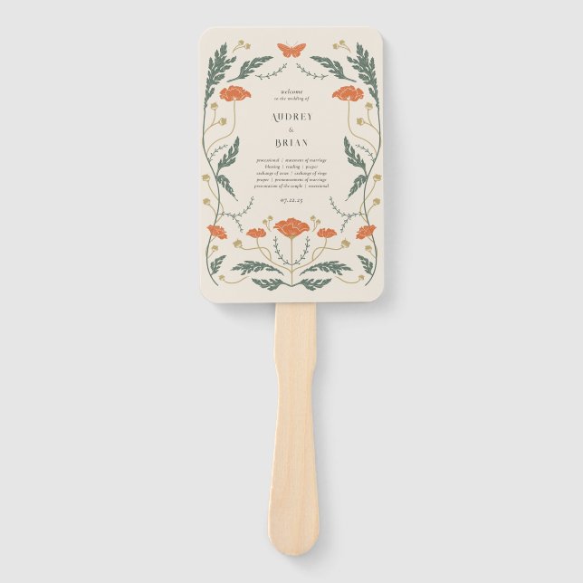 Vintages Jugendstil-Hochzeitsprogramm Fächer (Vorderseite)