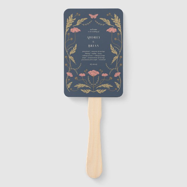 Vintages Jugendstil-Hochzeitsprogramm Fächer (Vorderseite)