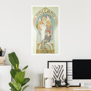 Vintages Jugendstil, Holland Levens Verzekering Poster