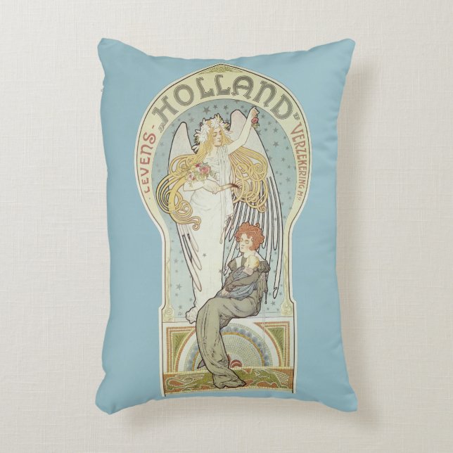 Vintages Jugendstil, Holland Levensverzekering Dekokissen (Vorderseite(Vertikal))