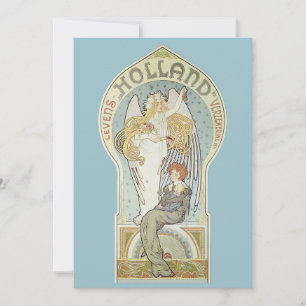 Vintages Jugendstil, Holland Levensverzekering Einladung