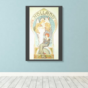 Vintages Jugendstil, Holland Levensverzekering Leinwanddruck