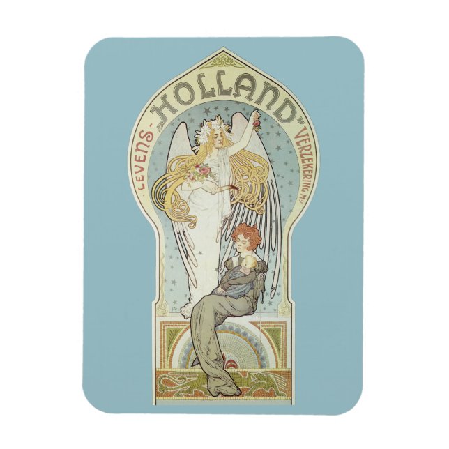 Vintages Jugendstil, Holland Levensverzekering Magnet (Vertikal)