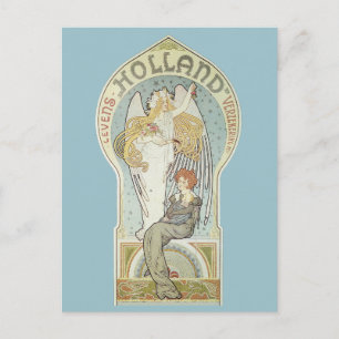 Vintages Jugendstil, Holland Levensverzekering Postkarte