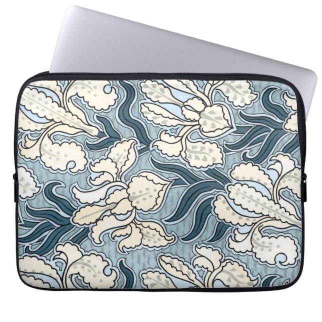 Vintages Jugendstil Iris Blume Blumenmuster Laptopschutzhülle (Vorderseite)