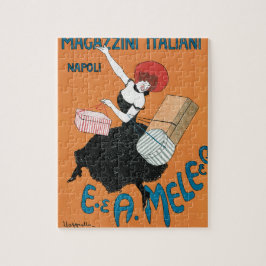 Vintages Jugendstil, italienische Frauenmode Puzzle