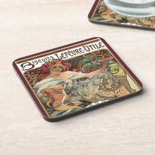 Vintages Jugendstil, Kekse von Alphonse Mucha Getränkeuntersetzer