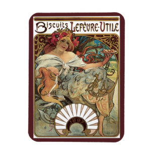Vintages Jugendstil, Kekse von Alphonse Mucha Magnet