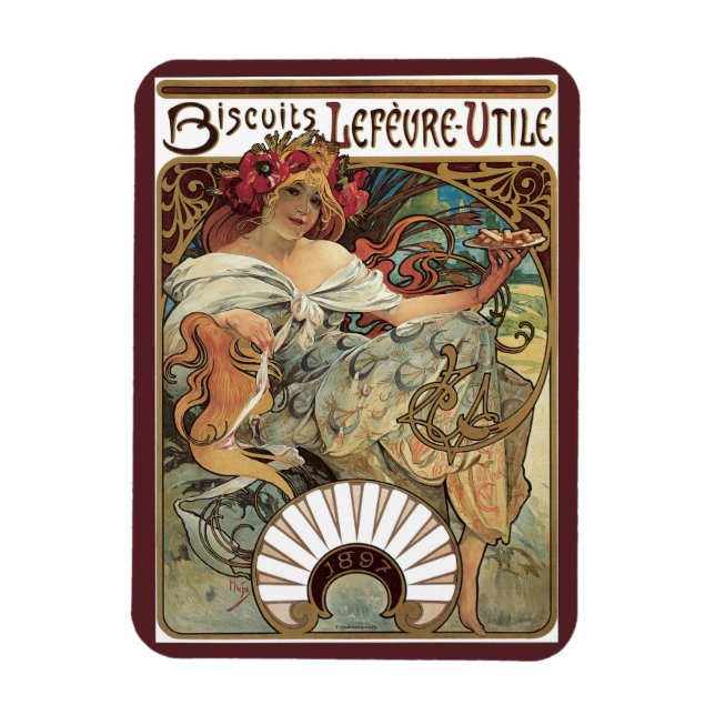 Vintages Jugendstil, Kekse von Alphonse Mucha Magnet (Vertikal)