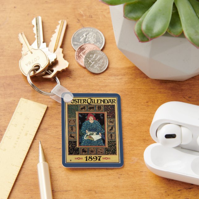 Vintages Jugendstil, Kunsthandwerkbuch Schlüsselanhänger (Schreibtisch)