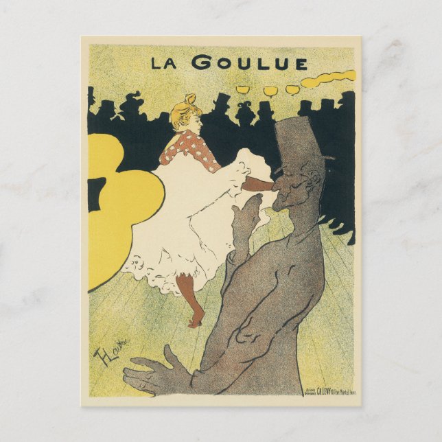 Vintages Jugendstil, La Goulue von Toulouse Lautre Postkarte (Vorderseite)