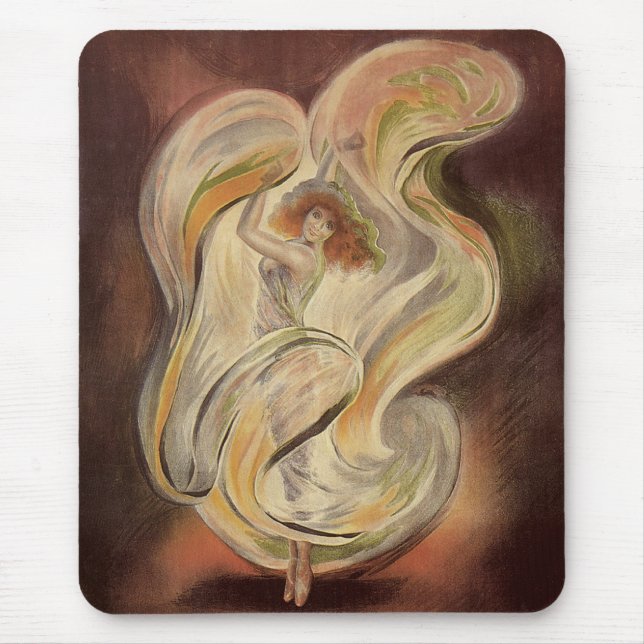 Vintages Jugendstil, La Loie Fuller Moderner Tänze Mousepad (Vorne)