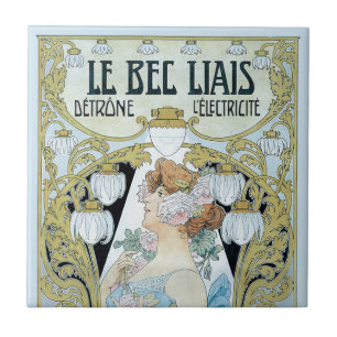 Vintages Jugendstil Le Bec Liais, Privat Livemont Fliese