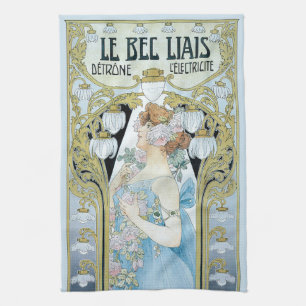 Vintages Jugendstil Le Bec Liais, Privat Livemont Geschirrtuch
