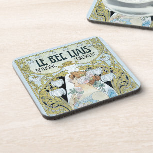 Vintages Jugendstil Le Bec Liais, Privat Livemont Getränkeuntersetzer