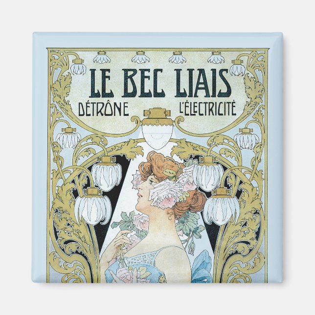 Vintages Jugendstil Le Bec Liais, Privat Livemont Magnet (Vorne)