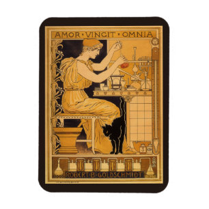 Vintages Jugendstil, Liebe erobert alles Wissensch Magnet