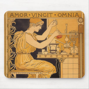 Vintages Jugendstil, Liebe erobert alles Wissensch Mousepad