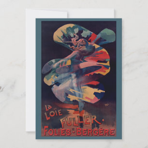 Vintages Jugendstil, Loie Fuller bei Folies Berger Einladung
