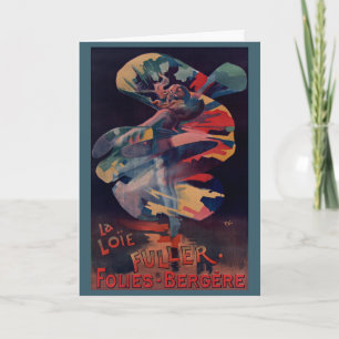 Vintages Jugendstil, Loie Fuller bei Folies Berger Karte
