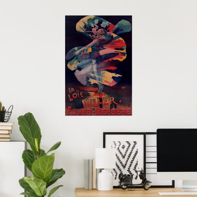 Vintages Jugendstil, Loie Fuller bei Folies Berger Poster (Heimbüro)